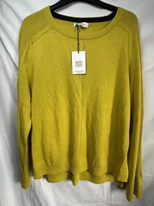 White Stuff Women's Mid Yellow Urban Jumper Cotton & Merino Wool NWT UK16 - Picture 1 of 8