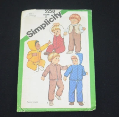 Ropa vintage sin cortar Simplicity 5258 talla 3T niños pequeños patrón de costura Foto 1 de 3