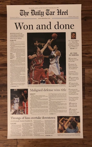 April 5, 2005 Daily Tar Heel North Carolina basketball poster Cover
