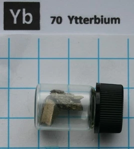 2 gramos 99,9% piezas metálicas iterbio en vial elemento 70 muestra - Imagen 1 de 3