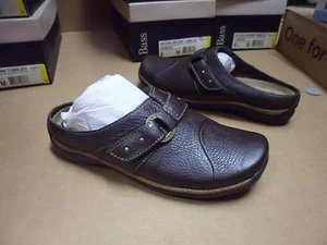 NWOB Bass Women's Helena Brown Leather Clogs - Picture 1 of 4