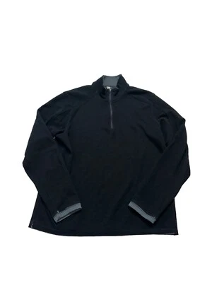 Ibex Sweater Mens Large Black 1/4 Zip Merino Wool Outdoors Pullover Flaws - Image 1 of 4