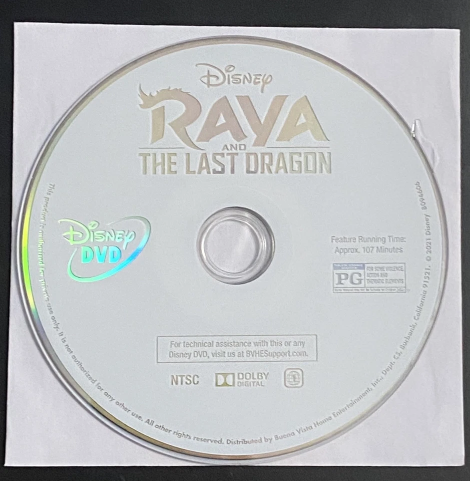 NEW RAYA AND THE LAST DRAGON (2020) - DVD disc only in white paper sleeve - Image 1 of 1