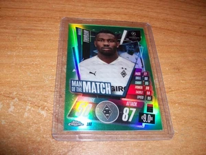 2021 Topps Chrome Match Attax Soccer Marcus Thuram Green Refractor Card /99 - Bild 1 von 2