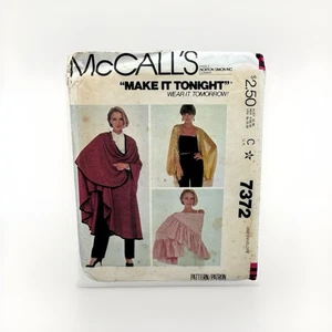 McCalls modello da cucire 7372 manca copricostume fare abbigliamento stasera domani mantello 1980 - Foto 1 di 5