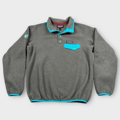 Pullover Patagonia Synchilla Snap-T Para Hombre Pequeño Gris Azul Polar Exterior STY25455 Foto 1 de 4