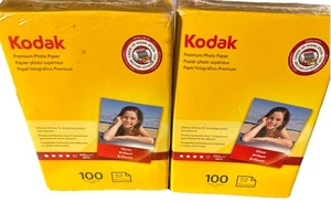 2 New Kodak Premium Photo Paper 4x6 Inch Gloss 100 Sheets Each - Picture 1 of 3