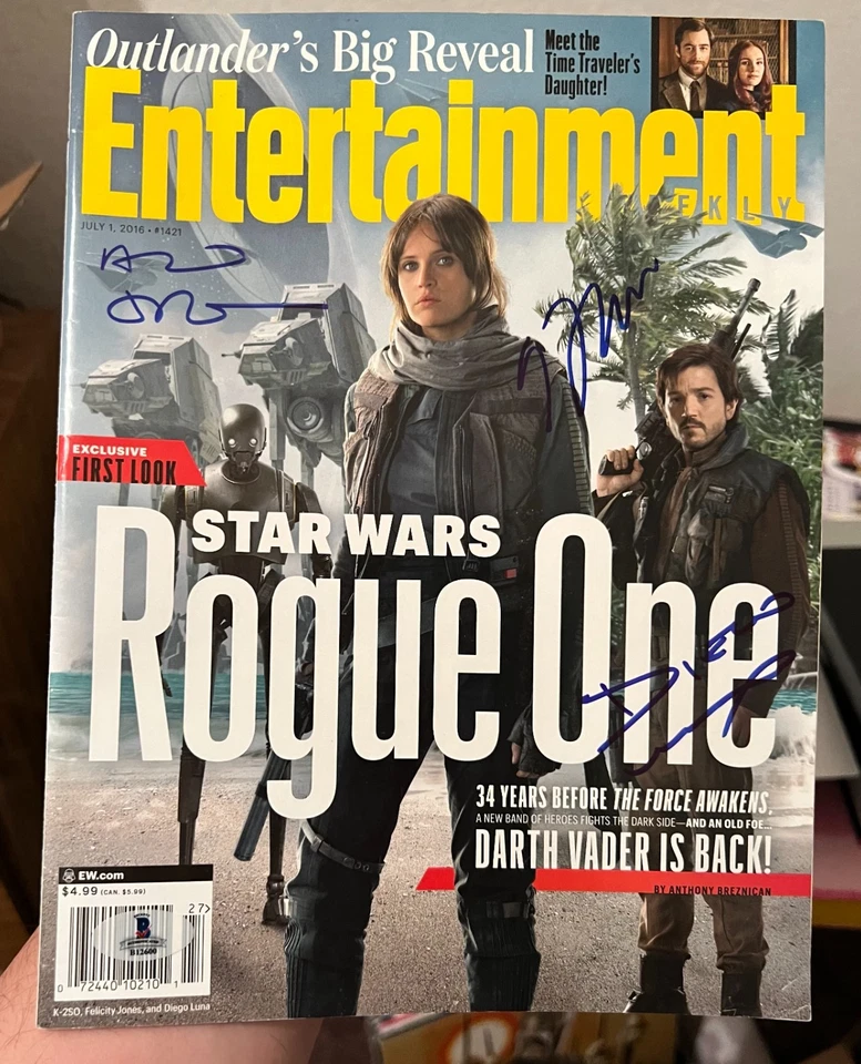 Star Wars Rogue One EW signed by Gareth Edwards, Diego Luna, Alan Tudyk auto COA - Image 1 of 4