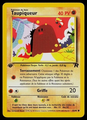 Pokemon Card - Diglett Taupiqueur Team Rocket French 52/82 1st Edition - Image 1 of 2