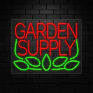 Garden Supply Neon Sign for Retail Displays | LED Flex Neon | 24"W x 18"H x 1"D - Picture 1 of 5
