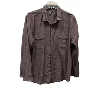 Alfani Mens Regular Fit Solid Button Down Shirt Brown Rice Sharkskin XXL weave - Picture 1 of 9