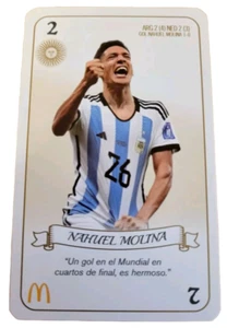 Panini McDonalds Argentina Soccer Card #2 Nahuel Molina FIFA World Cup Champion - Bild 1 von 2