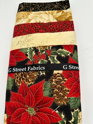 Paquete de telas navideñas G Street Fabrics 5-1/2 yardas Navidad acolchado costura artesanías Foto 1 de 2