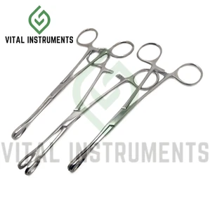 3 Pcs Autoclavable Foerster Sponge Holding Forcep 7" Straight Serrated Unslotted - Picture 1 of 1