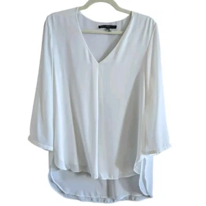 WHBM Gr. 10 weiß Lagenlook Bluse transparent Lagenlook Büro Sirene vanille gepflegt - Bild 1 von 9