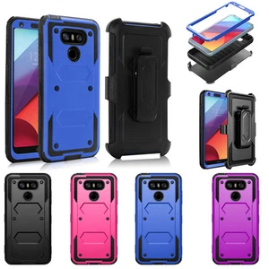 Hybrid Kickstand Belt Clip Case Cover And Screen Protector for LG G6 G7 G8 ThinQ - Picture 1 of 25