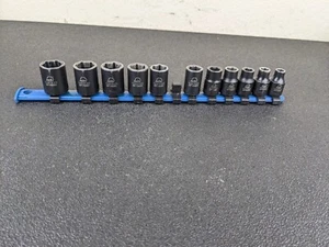 #bj743 Matco Tools ADV 3/8 Drive Short Shallow Impact Socket Metric 6 Point Set - Picture 1 of 15