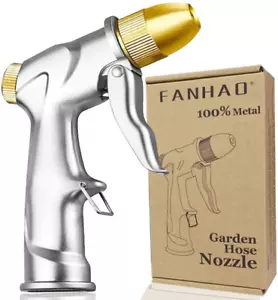 2 Heavy Duty Garden Hose Water Nozzle Sprayers Metal Handheld 4 Spray Modes NEW - Picture 1 of 10