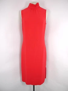 Vestido Giorgio Armani Rojo Midi Sin Mangas Cuello Alto Noche Ocasión Talla 42 - Imagen 1 de 7