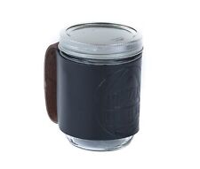 Leather Mason Jar Coozie Cover Non Slip with Handle