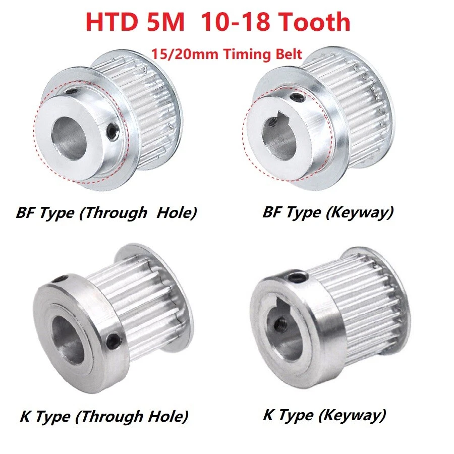MARKENLOS 15/20mm Breit HTD 5M Pulley Zahnrad Ritzel 10 12 14 15 16 18 Zähne Riemenscheibe
