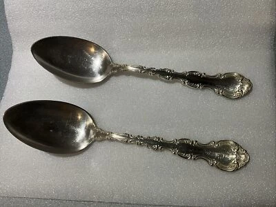 JUEGO 2 Birks Regency Plato Plateado Cuchara para Servir Louis De France 8.5" Grande Foto 1 de 3