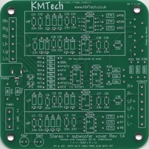 NEW VERSION v1.41 2.1 24dB/oct stereo crossover single sub pcb NO COMPONENTS. - Picture 1 of 1