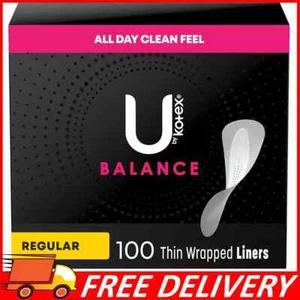 U by Kotex Barely There Thin Panty Liners, Light Absorbency, Unscented, 100 Ct - Picture 1 of 1