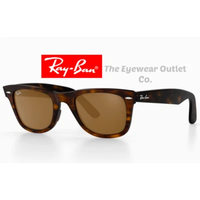 Store Display Rayban Wayfarer Brown Lens Tortoise RB2140 Standard 50mm Large 54 - Image 1 of 4