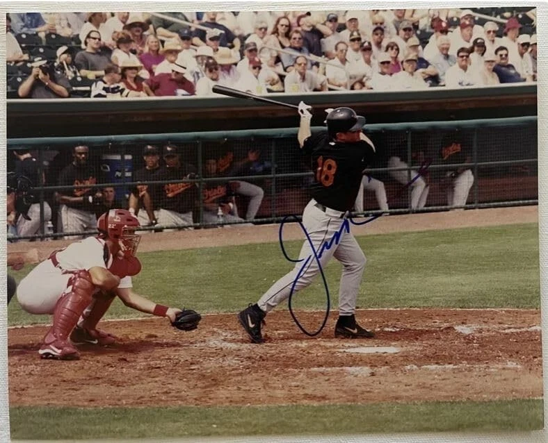 Foto brillante autografiada firmada por Jeff Conine de 8x10 Orioles de Baltimore Foto 1 de 1