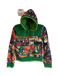 Riflessi Green Art Brick Patterned Hoodie Sweatshirt women’s size M - Picture 1 of 4