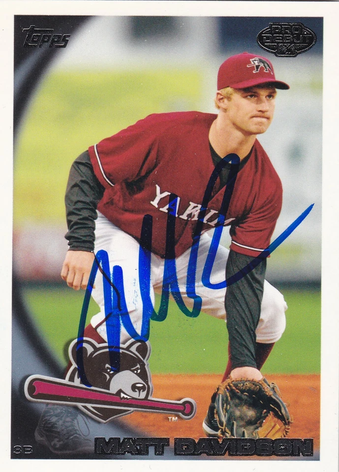 Tarjeta firmada 2010 por Matt Davidson Yakima Bears Arizona Diamondbacks Reds White Sox Foto 1 de 1