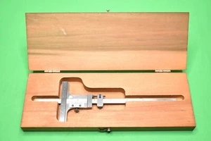 Starrett No. 448 Vernier Depth Gage Gauge 0-6" Range .001 w/ Case - Nice - Picture 1 of 17