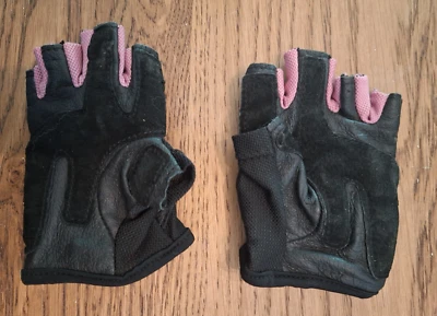 Harbinger Women's Fingerless Half Finger Power Lifting Gloves Black Pink Medium - Image 1 of 4