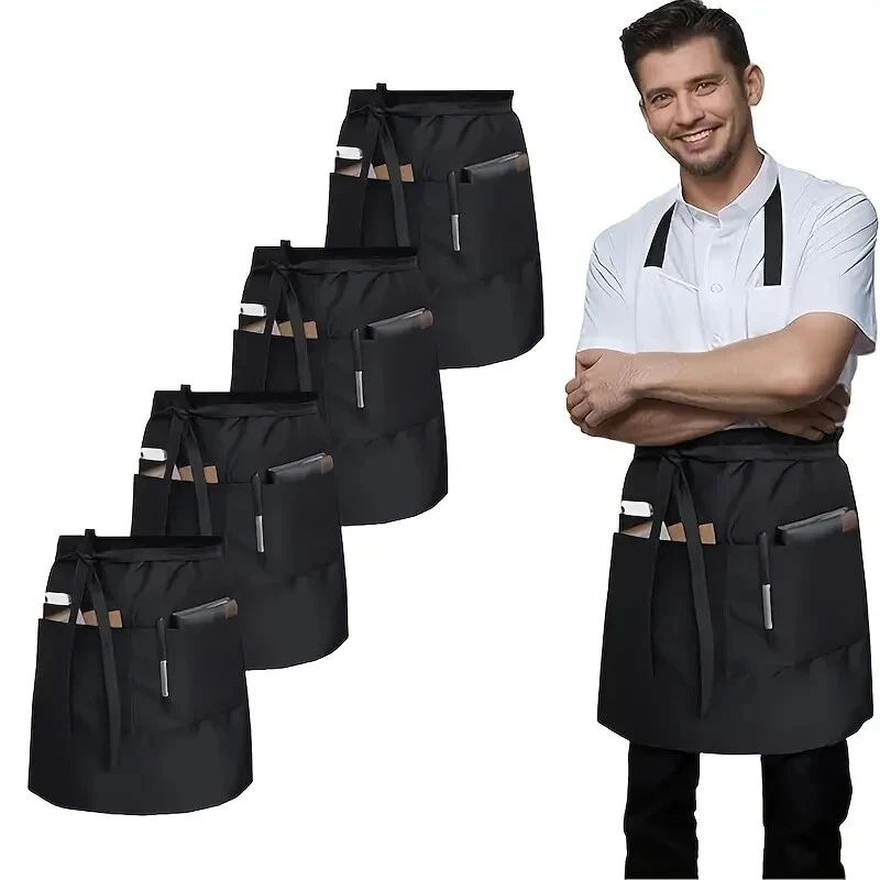 GREMBIULE DA LAVORO PER CAMERIERE BAR RISTORANTE CON 3 TASCHE DA CUCINA  CUOCO - Immagine 1 di 4