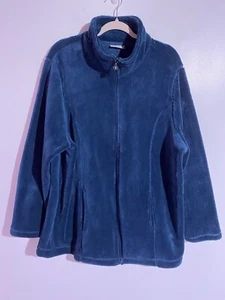 Catherines Fleece Jacket 2X? Turquoise Blue Outdoor Walking Cozy Warm Casual - Picture 1 of 8