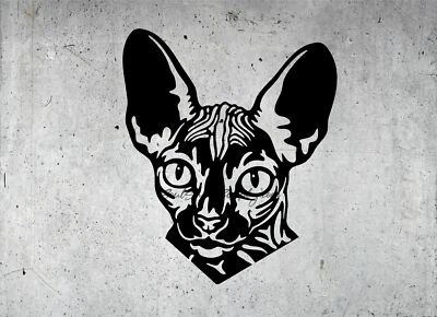 Calcomanía adhesiva Sphynx gato gatito sin pelo Foto 1 de 3