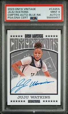 PSA 9/9 - 2023 Onyx Vintage JUJU WATKINS RC Blue Ink On Card AUTO (9457) - Image 1 of 2