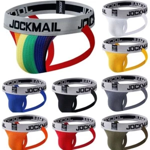Jockmail Mens Rainbow Pride Jock Strap Waist Sexy Jockstrap Underwear Brief - Picture 1 of 42