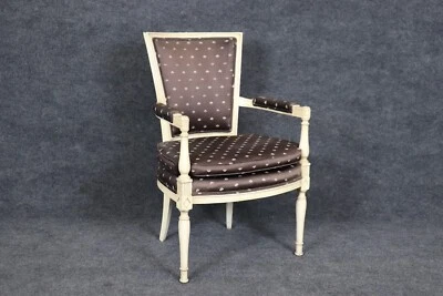 Maison Jansen Style White Painted Upholstered French Directoire Desk Armchair - Image 1 of 4