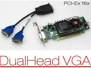 Dell OptiPlex GX280 GX620 580 DT SFF PCIe Half Height DMS-59 Dual VGA Video Card - Picture 1 of 5