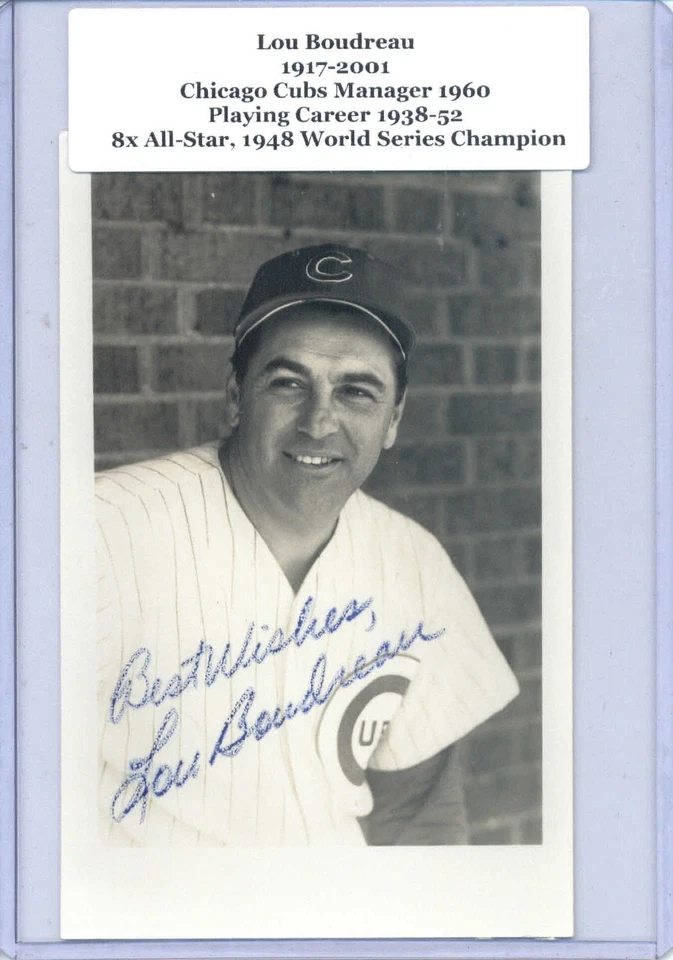 Postal Autografiada De Colección Lou Boudreau Cubs Autenticidad Garantizada Foto 1 de 1