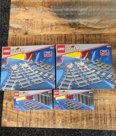 Lego 4531 (x2) - 4515 (x2) MISB 9 volt Rails train - Train tracks New and Sealed