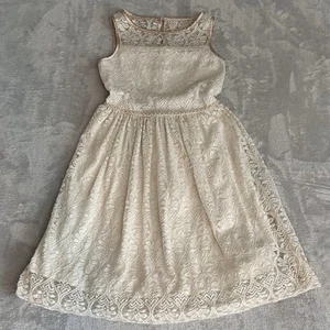 Speechless Dress Girls Sz 12 Cream Lace Pearl Satin Lined Flower Girl Communion - Picture 1 of 18
