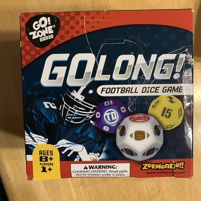GO LONG! Football Dice Game Zobmondo!! Travel Bag, 8 Dice, Score Cards, Rules - Image 1 of 4