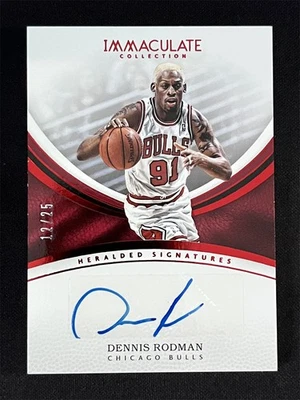 2016-17 Panini Immaculate Collection Dennis Rodman #HS-DRO Red Heralded Auto /25 - Image 1 of 2