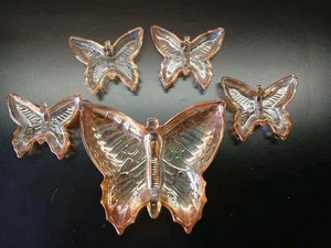 Juego de platos baratija mariposa vidrio carnaval caléndula vintage de Jeannette Glass - Imagen 1 de 10