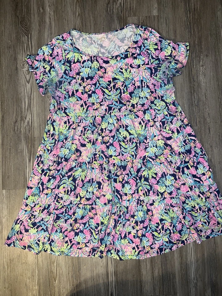 Lilly Pulitzer Jodee Dress in Oyster Bay Navy Seen and Herd SZ XXL READ - Image 1 of 4