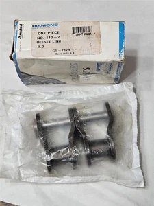 Cadena Diamante 140-2 Rodillo Cadena Doble Desplazamiento Eslabón de Conexión EE. UU. - Imagen 1 de 5