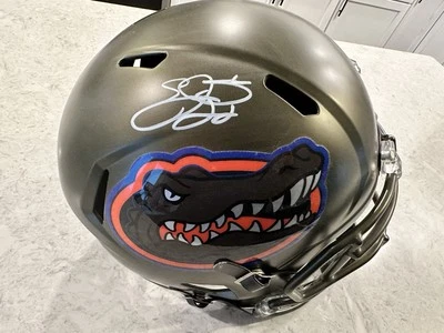 Casco Réplica Autografiado Verde Pantano Firmado por Emmitt Smith Florida Gators F/S Foto 1 de 4
